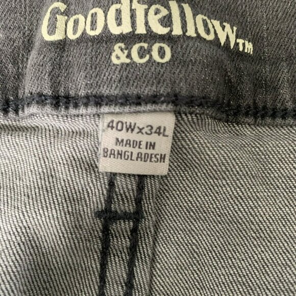 Men's Skinny Fit Jeans - Goodfellow & Co 40x34 Gray Charcoal Wash - Picture 7 of 8